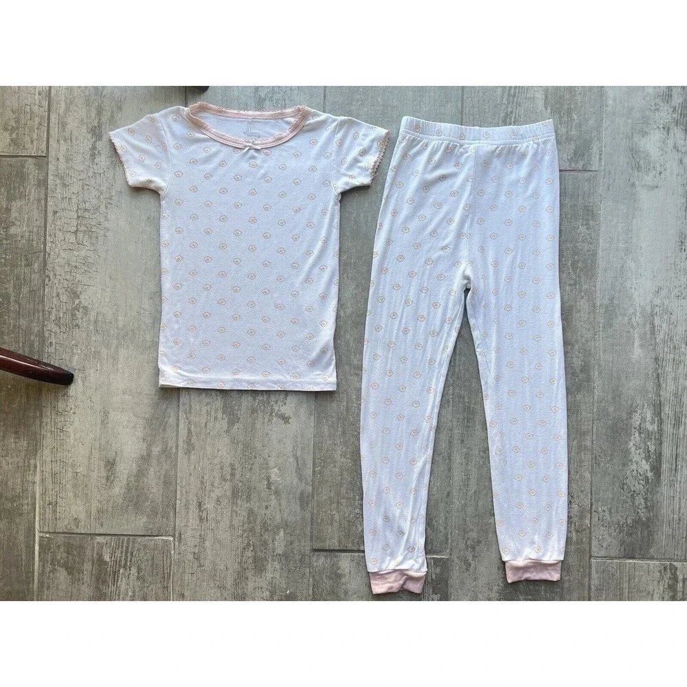 $45 MILKBERRY Pajamas Boutique Designer Bamboo 2 Piece Pjs Set Girls Flower 5T